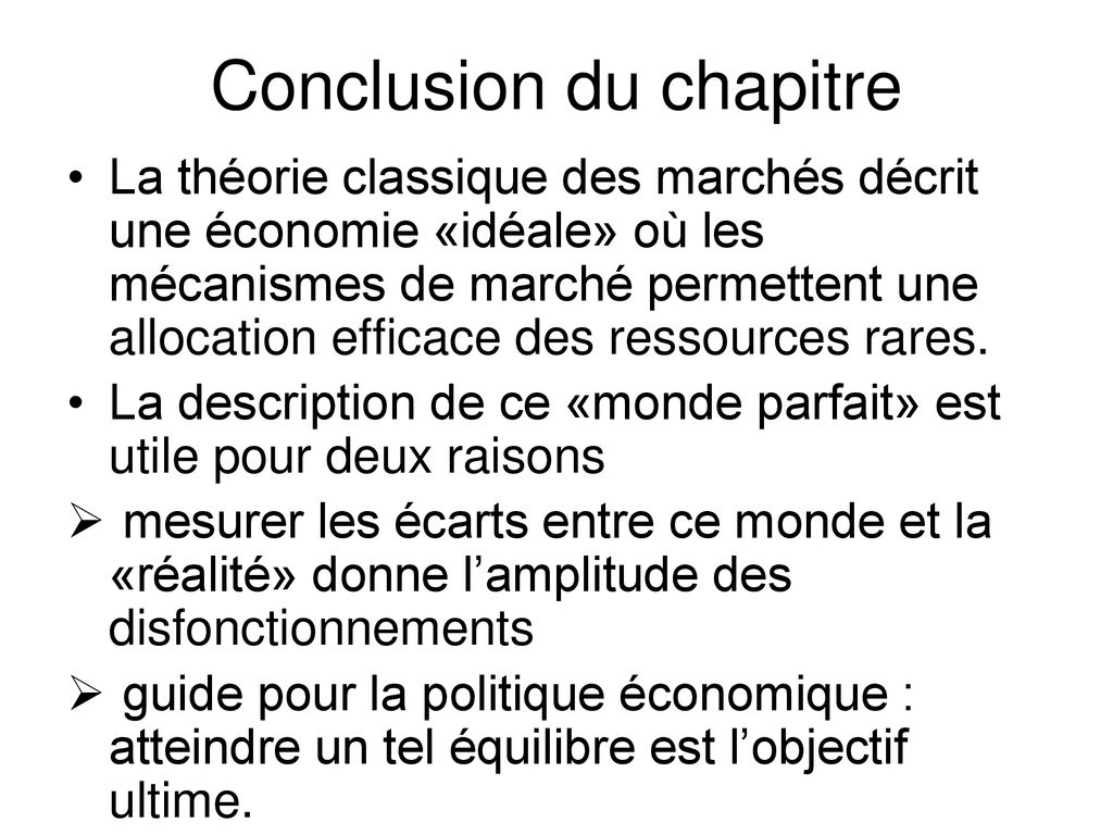 Chapitre La Th Orie Classique Des March S Et Ses Limites Ppt